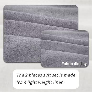 Retro Linen Mens Suit 2 Pieces Slim Fit Light Weight Linen Beach Summer Suits Tuxedo Set Jacket Blazer Pant for Men