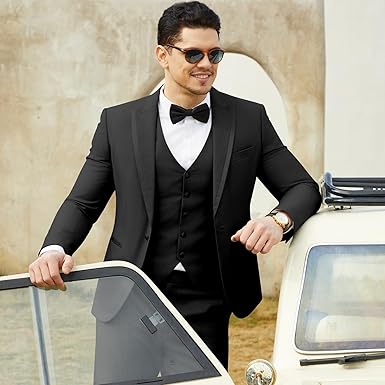 Men's 3 Piece Suit One Button Blazer Jacket Vest Pants Set Slim Fit Formal Wedding Business Suit Tuxedo Suit