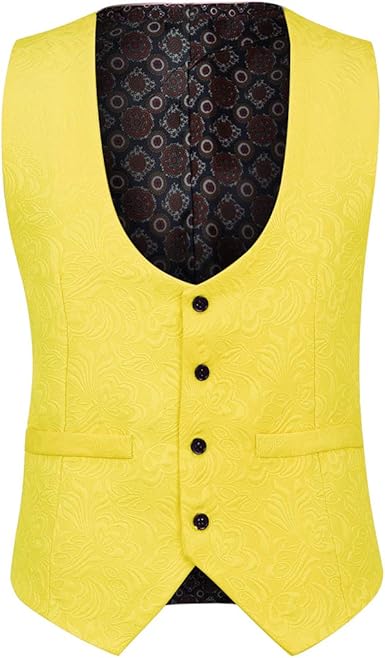 Men's 3 Piece Suit Slim Fit Jacquard Tuxedo One Button Shawl Collar Jacket Vest & Trousers