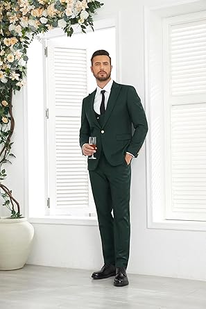 3 Piece Men's Suits Slim Fit Suits for Men Wedding Prom Tuxedo Suits Formal Business