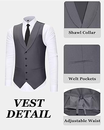 Mens Suit 3 Piece Slim Fit Double Breasted Tuxedo Suits Blazer Jacket Vest Pants Set Formal Wedding Prom Tux Sets for Men
