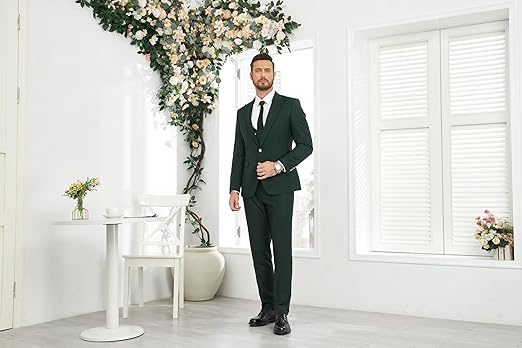 3 Piece Men's Suits Slim Fit Suits for Men Wedding Prom Tuxedo Suits Formal Business