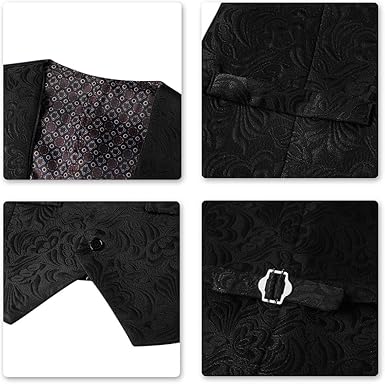 Men's 3 Piece Suit Slim Fit Jacquard Tuxedo One Button Shawl Collar Jacket Vest & Trousers