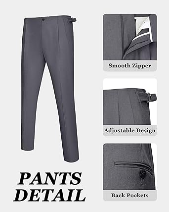 Mens Suit 3 Piece Slim Fit Double Breasted Tuxedo Suits Blazer Jacket Vest Pants Set Formal Wedding Prom Tux Sets for Men